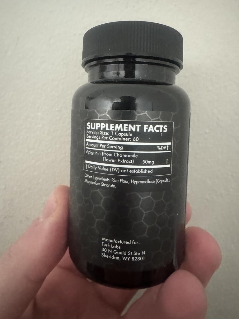 Turk Apigenin - Natural Bioflavonoid Supplement - Metabolism, lugn, sömn och nervstöd - 60 kapslar, 50mg varje laboratorier