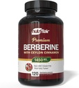 NutriFlair Berberine med Ceylon Cinnamon 1450mg Supplement - 120 kapslar | High Potency Formel med Berberine HCl & Organic Ceylon Cinnamon | Non-GMO, Vegan, Gluten-Free