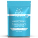 Viter Energy Caffeinated Gum 60mg Koffein, B Vitaminer, Guarana, Sugar Free. (Wintergreen, 8oz, Bulk Bag)