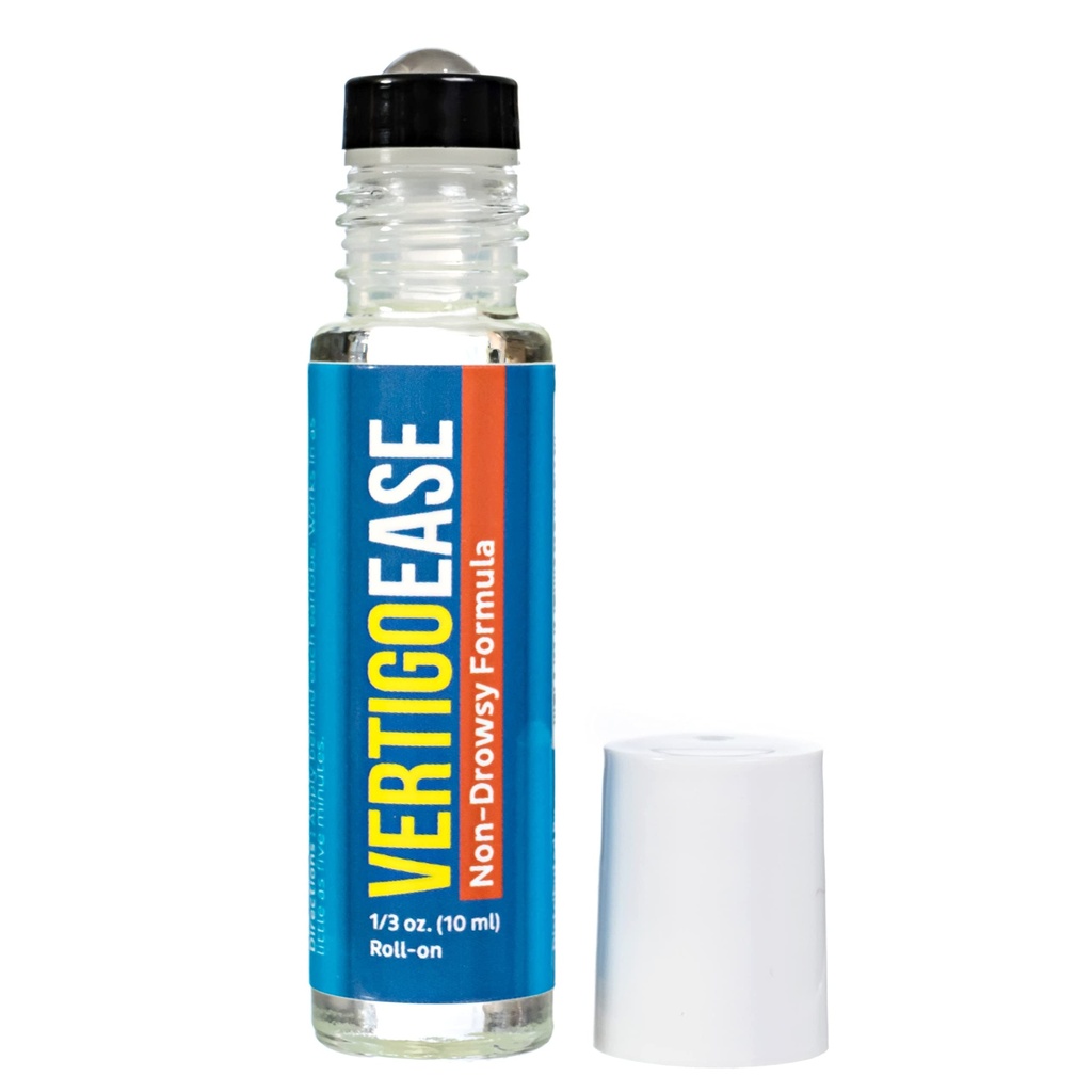 Grundläggande Vigor Vertigo Ease Roll-On (10ml) - Natural & Fast-Acting Vertigo och Dizziness Support med Lavender, Ginger, Frankincense & Essential Oils - Combat Travel Sickness