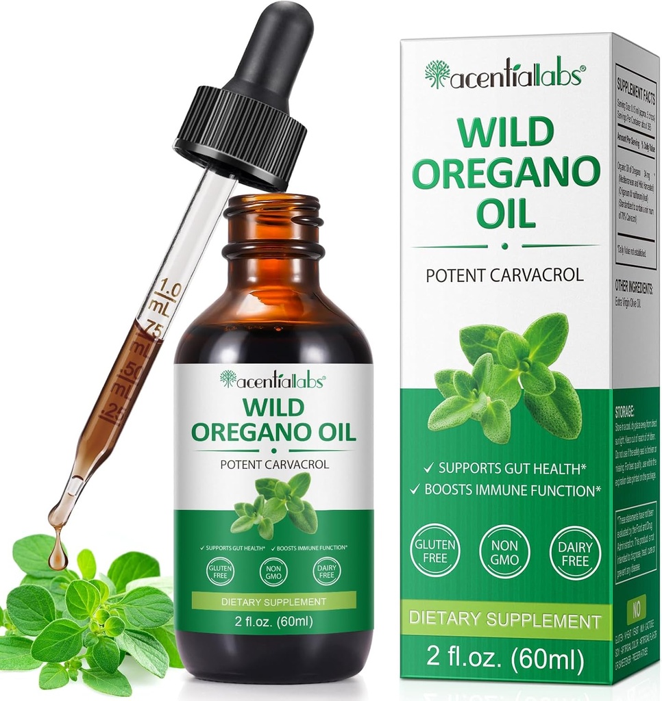 Organic Oregano Oil Liquid Drops, koncentrerad växtbaserad Wild Oregano Extracted Oil or Men & Women Boosting Immune / Energy, Främja Digestive System, Non GMO Vegan 60ML / 2 Fl Oz