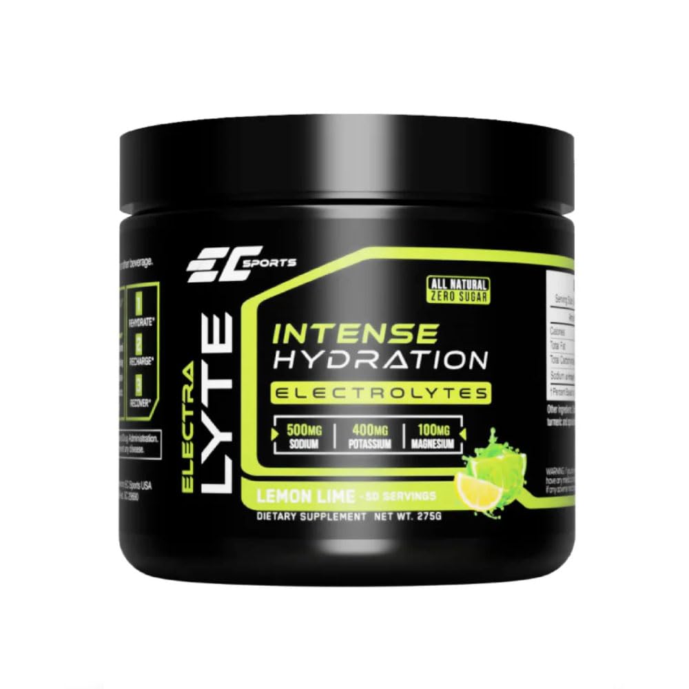 EC Sports ElectraLyte - Electrolytes Powder Supplement - Zero Sugar Electrolytes Drink Mix för mineralhydrering - Real Fruit Extracts & Premium Electrolyte Powder - 50 portioner