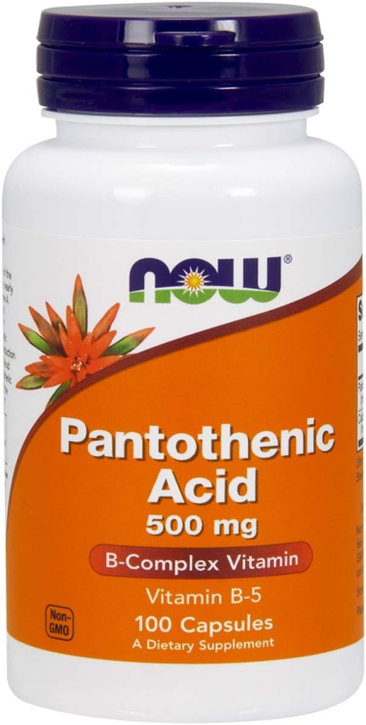 Nu livsmedel Pantothenic Acid 500mg, 100 kapslar (Pack of 2)