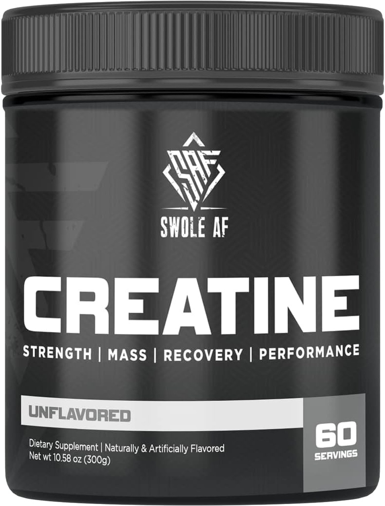 Svull AF | CREATINE Mono | Pre & Post Workout för Muscle Gain Endurance & Recovery | Kosttillskott för att förbättra styrka effektprestanda och muskeltillväxt