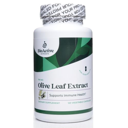 BIOACTIVE NUTRIENTS Olive Leaf Extract Supplement - 700mg - 180 Vegetabiliska kapslar - 20% Oleuropein Concentrate - Stöder övergripande hälsa