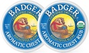 Badger - Aromatic Chest Rub, Eucalyptus & Mint, Certified Organic, Soothing Vapor Rub med Eucalyptus Essential Oils, Baby Chest Rub, Vapor Rub Ointment, 0,75 oz - 2-Pack