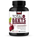 Force Factor Total Beets Blodtrycksstöd Beet Root Capsules, 1800mg Organic Beet Root Powder Beet Supplement med Hawthorn Berry för att stödja cirkulation och blodflöde, 90 Vegetable Capsules
