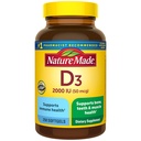 Nature Made Vitamin D3 2000 IE (50 mcg), Vitamin D Supplement för ben, tänder, muskel- och immunhälsostöd, 250 Softgels, 250 Day Supply