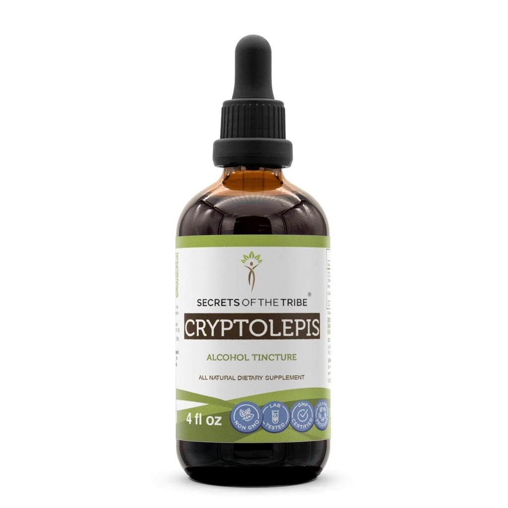 Secrets of the Tribe Cryptolepis Tincture Alcohol Extract, High-Potency Herbal Drops, Tincture Made från Wildcrafted Cryptolepis Sanguinolenta 4 oz
