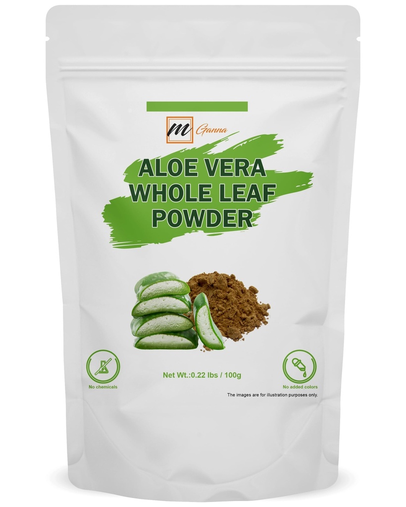 100% Natural Aloe Vera Leaf Powder Pure Aloe Barbadensis 0,22 LBS / 100 Grams