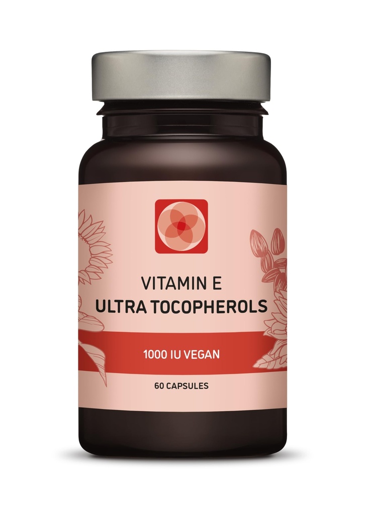 Vitamin E 1000 IU Ultra Tocopherol 450mg Vitamin E Vegan - Alla 4 Tocopherols - Alpha Tocopherol + Beta Tocopherol + Gamma Tocopherol + Delta Tocopherol - Unique d Alpha (60)