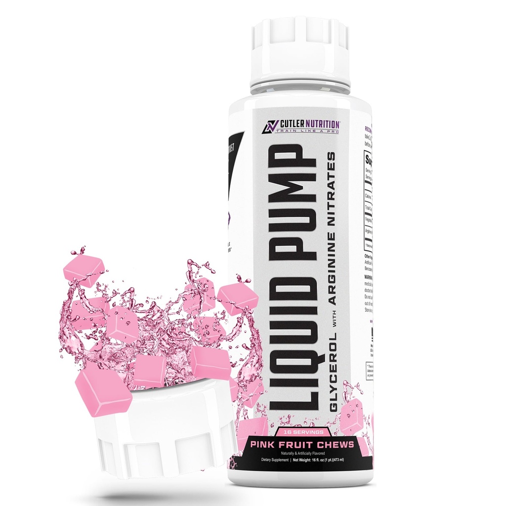 Liquid Pump - Glycerol och Arginine Nitrates för Optimized Pump pre-Workout Liquid Caffeine Free Non stim pre-Workout för energi och prestanda och niktisk Oxide Booster | Rosa frukt Chews Flavor