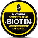 Beard Balm, Maximum Concentration BIOTIN, med Castor Oil och Argan & Jojoba Oils, främjar skäggtillväxt, stilar, stärker och mjuknar skägg & Mustaches, 2 Ounce, Sandalwood