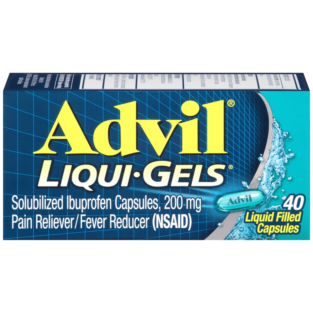 Advil Liqui-Gels Pain Reliever And Fever Reducer, Pain Medicine For Adults With Ibuprofen 200mg For Headache, Backache, Menstrual Pain And Joint Pain Relief - 40 Liquid Filled Capsules