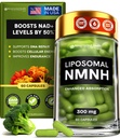 Liposomal NMNH Supplement (Dihydronicotinamide Mononucleotide) - Hög renhet NAD för antiåldrande, energi, fokus - Ren NMNH Organic 60 kapslar - 300mg