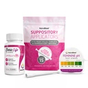 NutraBlast Boric Acid Vaginal Suppositories 600mg (30 greve) w/Disposable Vaginal Suppository Applicators (15-Pack) och Feminine pH Test Strips 3.0-5.5 (100 Test Roll)