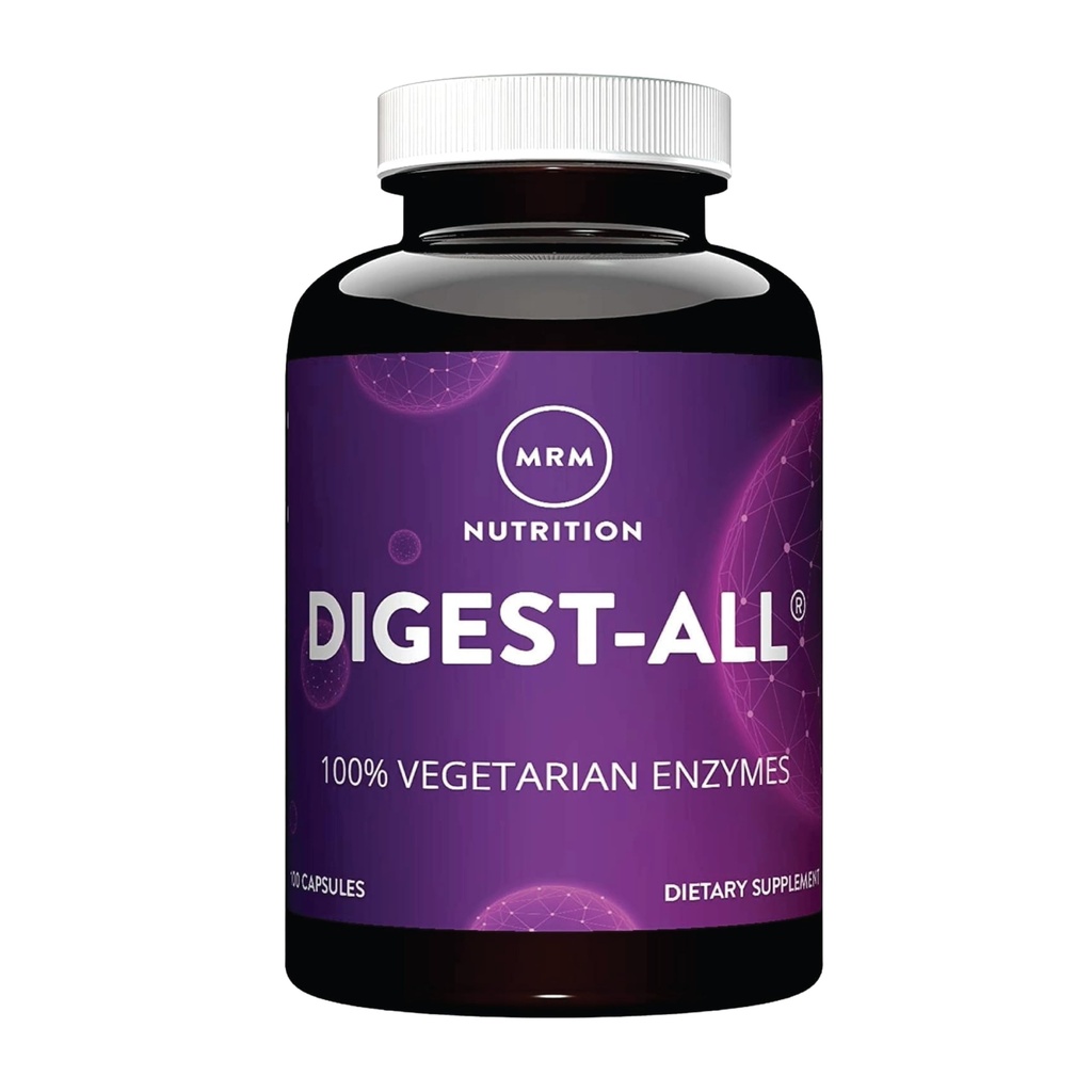 MRM Nutrition Digest-All ® | Digestive Enzymes | Förbättrad Digestion och Absorption | Laktas + Amylase + Lipase | Kan hjälpa till med uppblåsthet och gas | 100% Vegetarian | Gluten-Free | 50 portioner