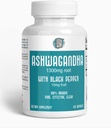 ASHWAGANDHA 1300 mg organisk rot med svartpeppar. Naturlig stress och humörstöd tillskott 120 kapslar