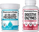 Läkares CHOICE - Optimal Gut Health Bundle: 60 miljarder probiotika + Digestive Enzyme 90ct för Digestive Comfort och Immune Support