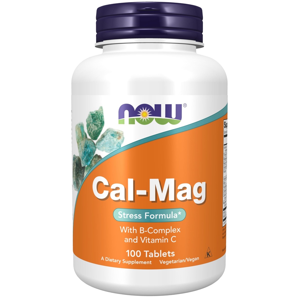 Nu tillskott, Cal-Mag Stress Formel med B-Complex och vitamin C, 100 tabletter