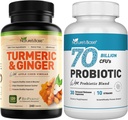 Naturbas Turmeric & Ginger 240 ct + Probiotics 70 miljarder CFU 30 c