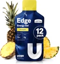 UCAN Edge Energy Gel Shots, Pineapple (12, 1.87 Ounce Packets) för körning, träning, träning, träning, fitness, cykling, Crossfit | Sugar-Free, Vegan och Keto Friendly Energy Supplement