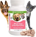 Endast Natural Pet Whole Food Antioxidant Green Tea & Berry Antioxidant Vitamin Supplement Blend för hundar, för att stödja ett hälsosamt immunsystem, bekämpa gratis radikala skador - 60 mjuka Chews