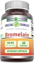 Fantastiska formler Bromelain 500mg 2400 GDU, 60 Veggie Capsules | Icke-GMO | Gluten Free | Tillverkad i USA | Perfekt för vegetarianer