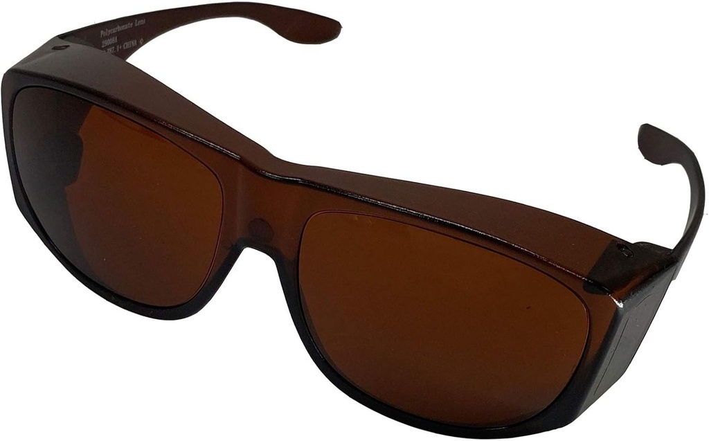 Solar Shield Fits-Over solglasögon, SS Polykarbonat II Amber, Unisex, Solglasögon