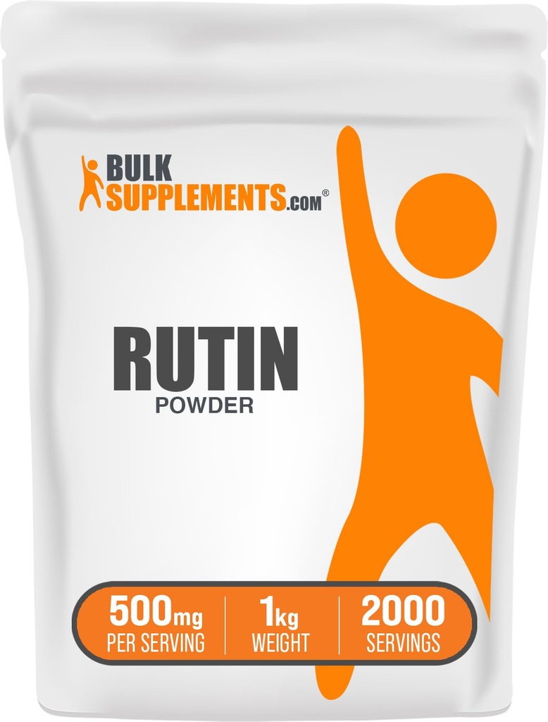 BulkSupplements.com Rutin Powder - från Sophora Japonica, Rutin Supplement, Rutin 500mg - Antioxidanter Källa, Soja Fri, 500mg per Servering, 1kg (2,2 lbs) (Pack av 1)
