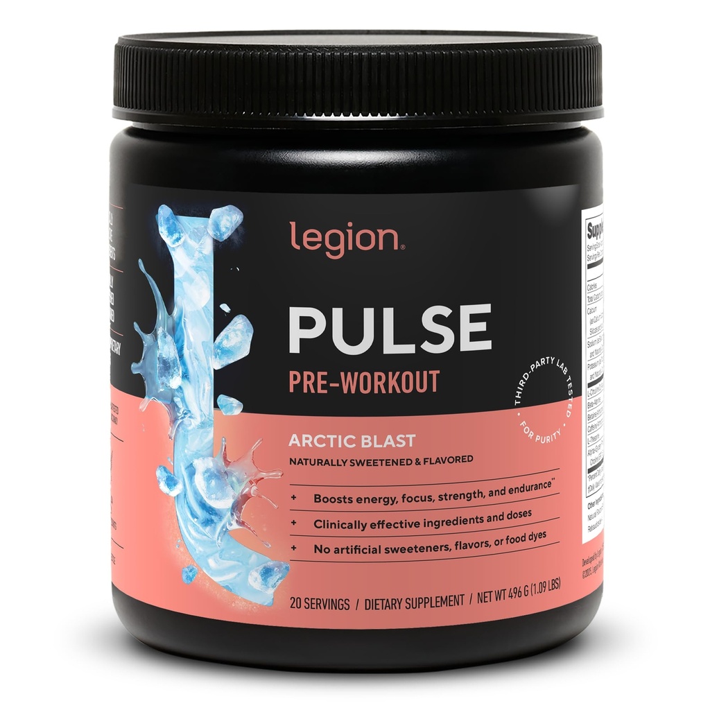 All Natural Nitric Oxide Preworkout Drink för att öka energi, kreatinfri, naturligt sötad, Beta Alanine, Citrulline, Alpha GPC (Arctic Blast)