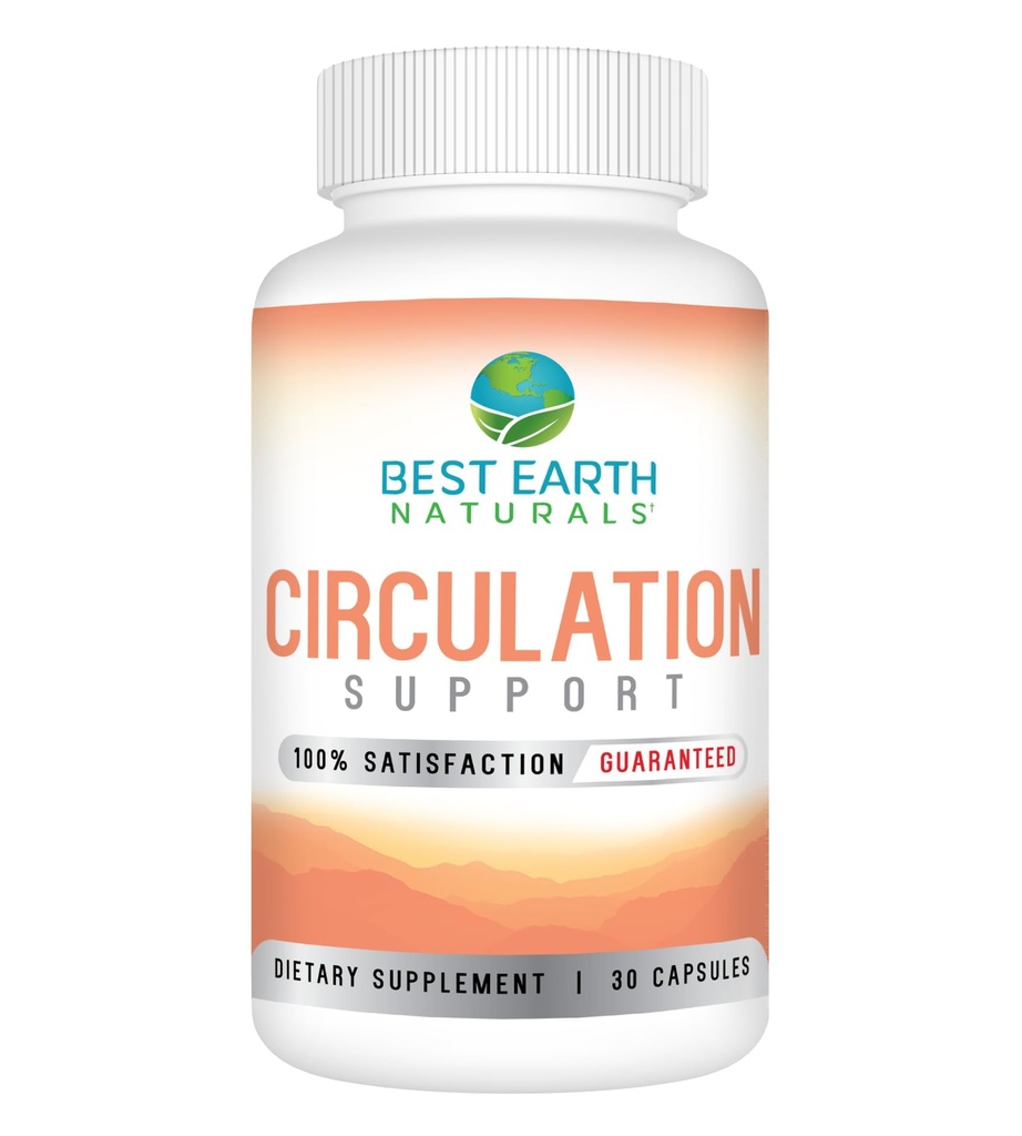 Best Earth Naturals Circulation Supplement - Balanserad formel för optimalt cirkulationsstöd - 30 kapslar (30-dagars leverans)