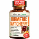 Gurkmeja Curcumin Supplement med 10:1 Tart Cherry Extract & Celery Seed Extract - Natural Uric Acid Balance, Joint Health & Sleep Aid - Turmeric Curcumin med Black Pepper. 60 Tart Cherry Capsules
