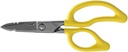 Klein Tools 26001 Electrician Scissors, Made in USA, 6,75-tums All-Purpose Heavy-Duty Snips, Cable Cutting Notch, Serrated Blades, Deburr Notch, Wire Stripper