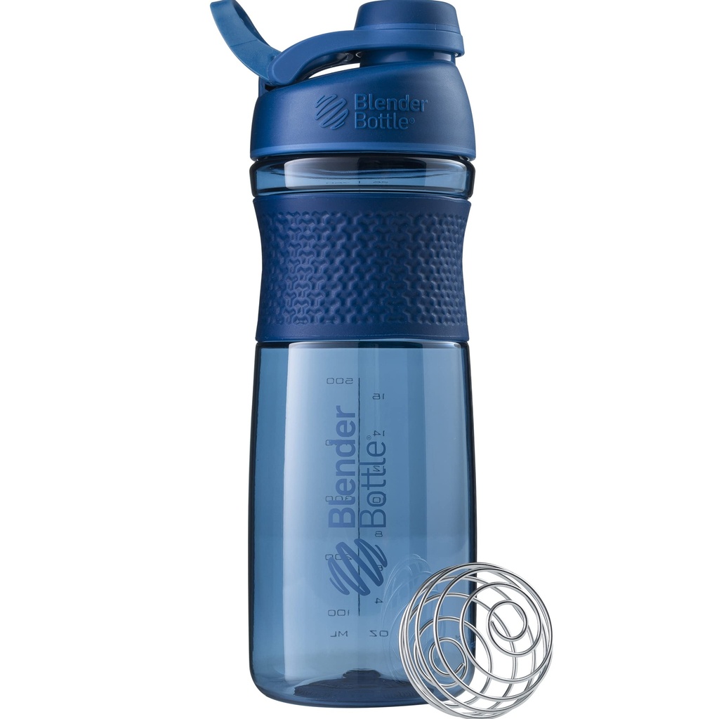 BlenderBottle SportMixer Shaker Bottle Perfekt för Protein Shakes och Pre Workout, 28-Ounce, Navy