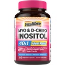 Inositol Supplement, Myo-Inositol & D-Chiro Inositol Fertility Supplements for Women, 40:1 Ideal Ratio, Hormone Balance och Ovarian Support, 80 Vegan Capsules
