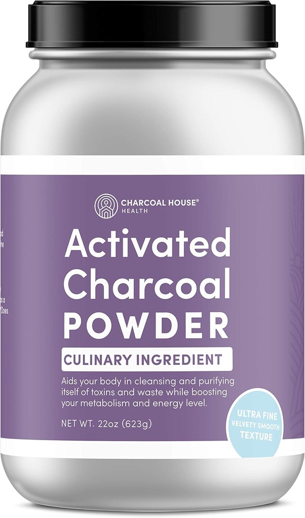 Ultra FINE Coconut Activated Charcoal Powder - Kulinära och kosmetiska applikationer, Velvety Smooth Texture för smoothies, Ice Creams, Pastries, Soaps, Ultra Fine för en mjuk Finish, No Grit!