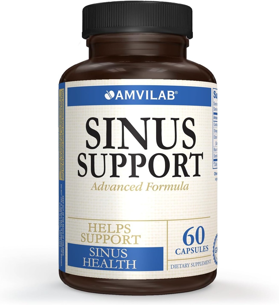 Sinus Support, Avancerad Formel, Hjälper till att stödja Sinus Health, 60 kapslar 1 månads leverans