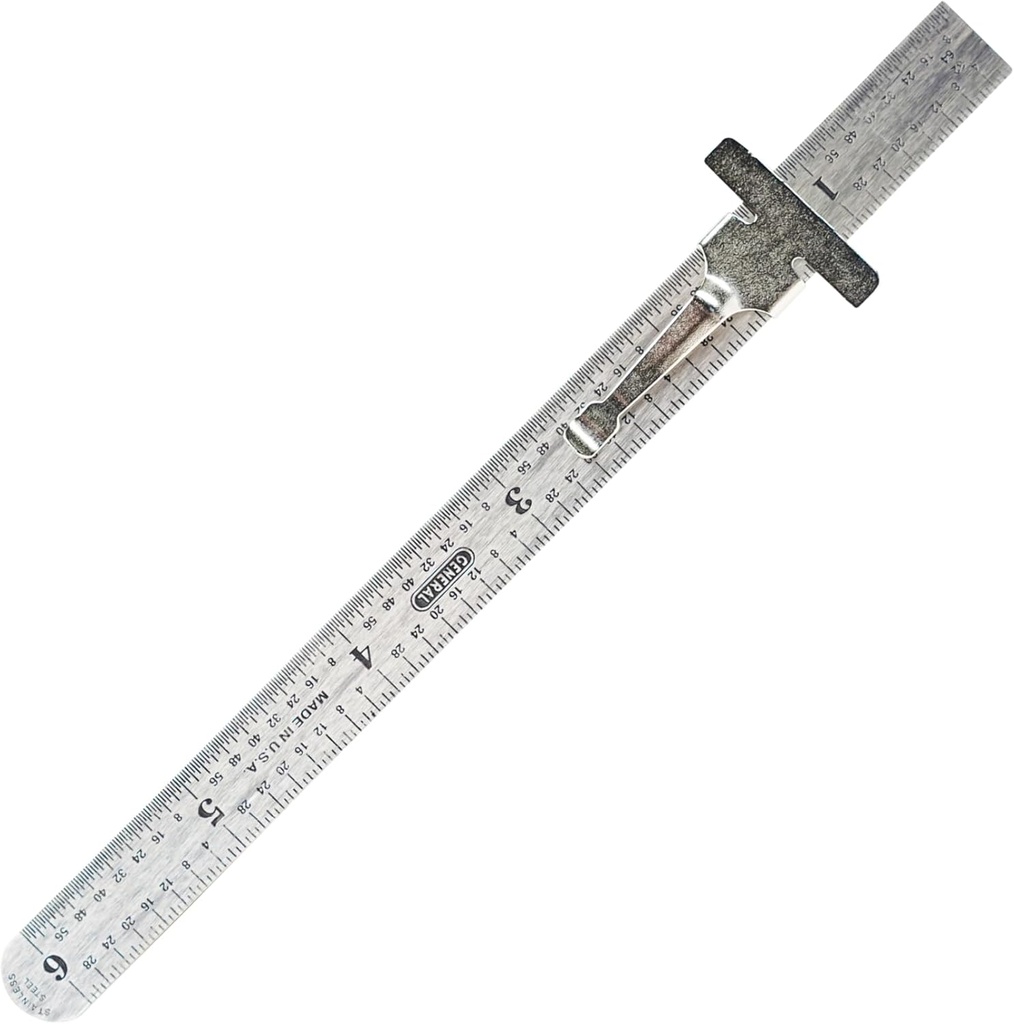 Allmänna verktyg 300/1 6-tums Flex Precision Stainless Steel Ruler, Chrome