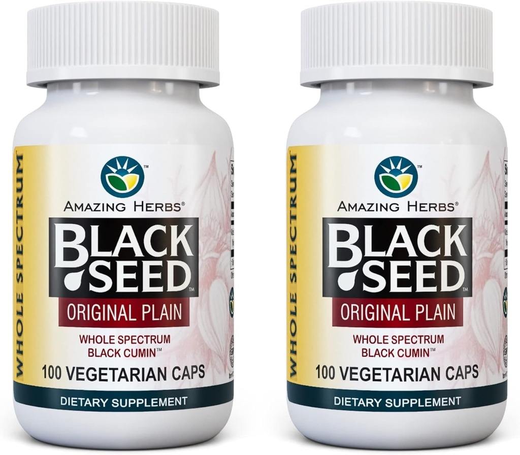 Amazing Herbs Whole Spectrum Black Seed Oil - 100 Count (2-Pack)