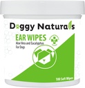 Dog Ear Cleaner Wipes med Aloe och Eucalyptus (100 greve) - Otic Cleanser för hundar (Made in U.S.A) (100ct Wipes med Aloe & Eucalyptus)