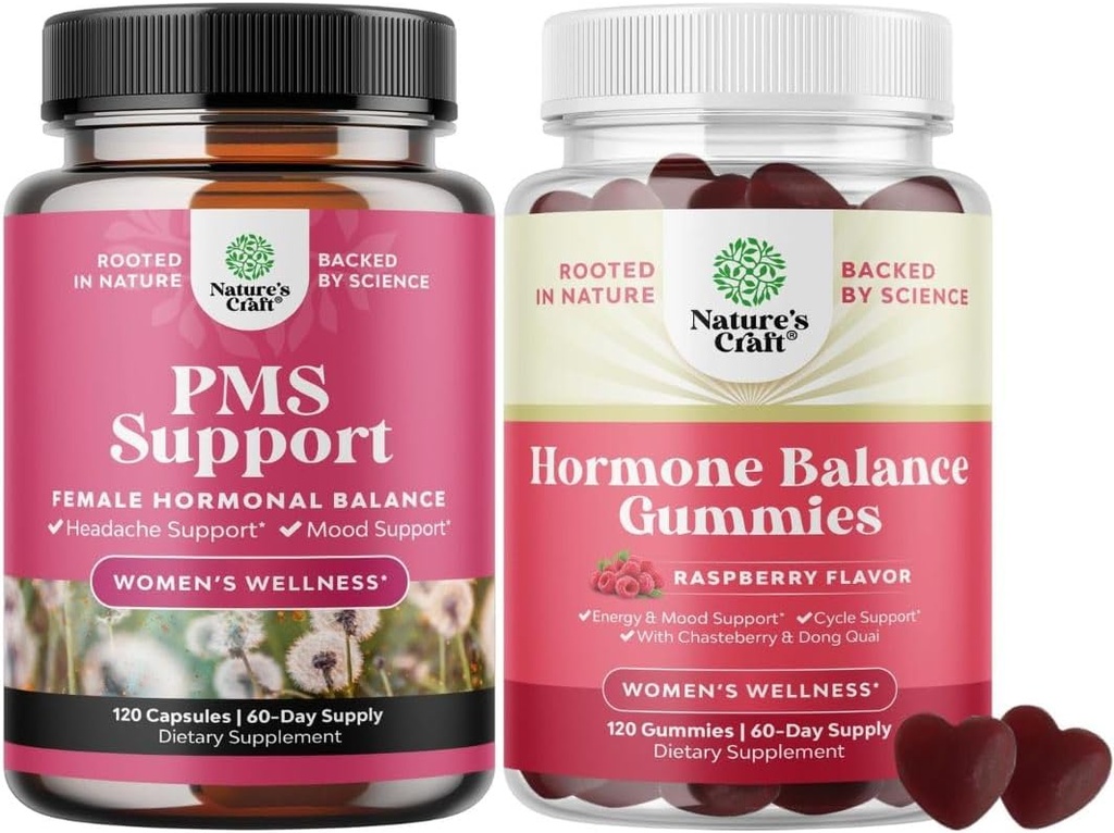 Bundle of Advanced PMS Support Supplement för låg energi och hormonbalans för kvinnor i alla åldrar - PMS Gummies