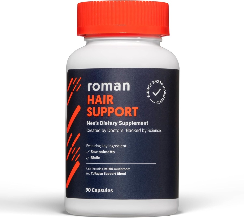 Ro Hair Support Supplement för män | med Saw Palmetto, Zink och Biotin för att hjälpa till med stöd och näringshår | 30-dagars leverans (90 kapslar)