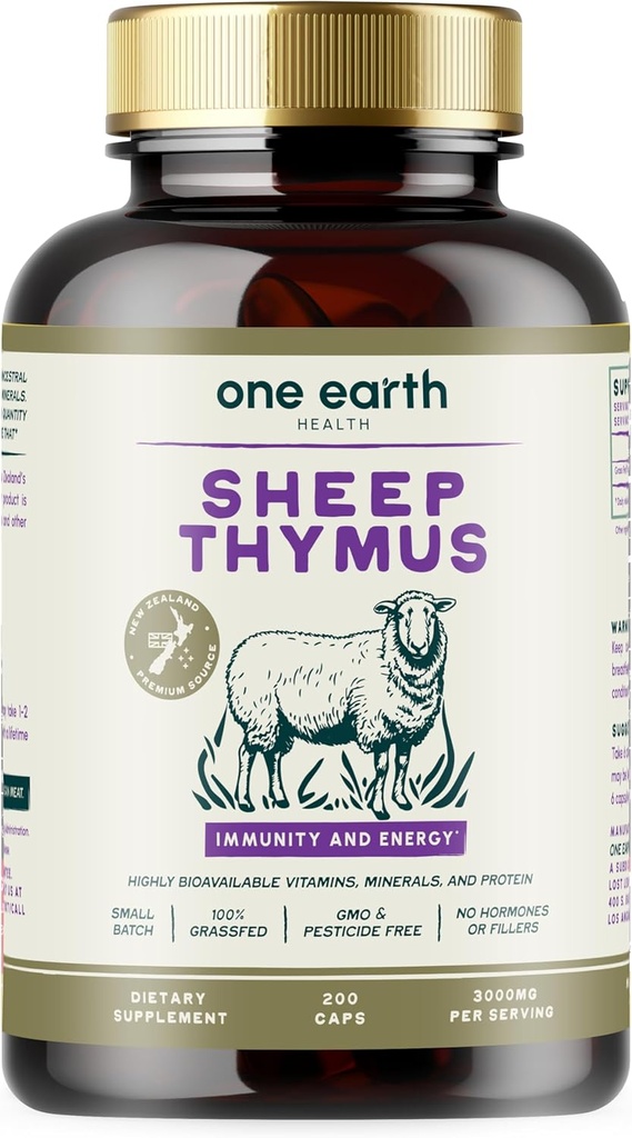 En Earth Health Grass Fed Thymus - Nya Zeeland Sourced Thymus 3 000 mg per portion, 200 greve