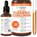 Flytande gurkmeja Curcumin med bioperin för förbättrad absorption - gurkmeja Curcumin Supplement för gemensamt stöd - gurkmeja extrakt med svartpeppar - 2 månaders leverans - 4oz