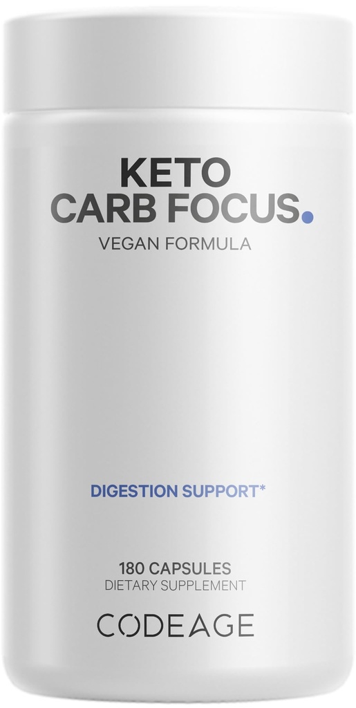 Codeage Keto Carb, White Kidney Bean, Green Tea & Cinnamon Bark Supplement, Triple Action Keto Cheat Vegan Pills, Ketogenic, Low Carb Diet Sugar, 3 månader Supply, Non-GMO, Gluten-Free, 180 kapslar