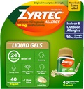 Zyrtec 24 Hour Allergy Relief Liquid Gels, Antihistamine Capsules med Cetirizine HCl Allergy Medicine för All-Day Relief från Runny Nose, Sneezing, Itchy Eyes & More, 40 Count
