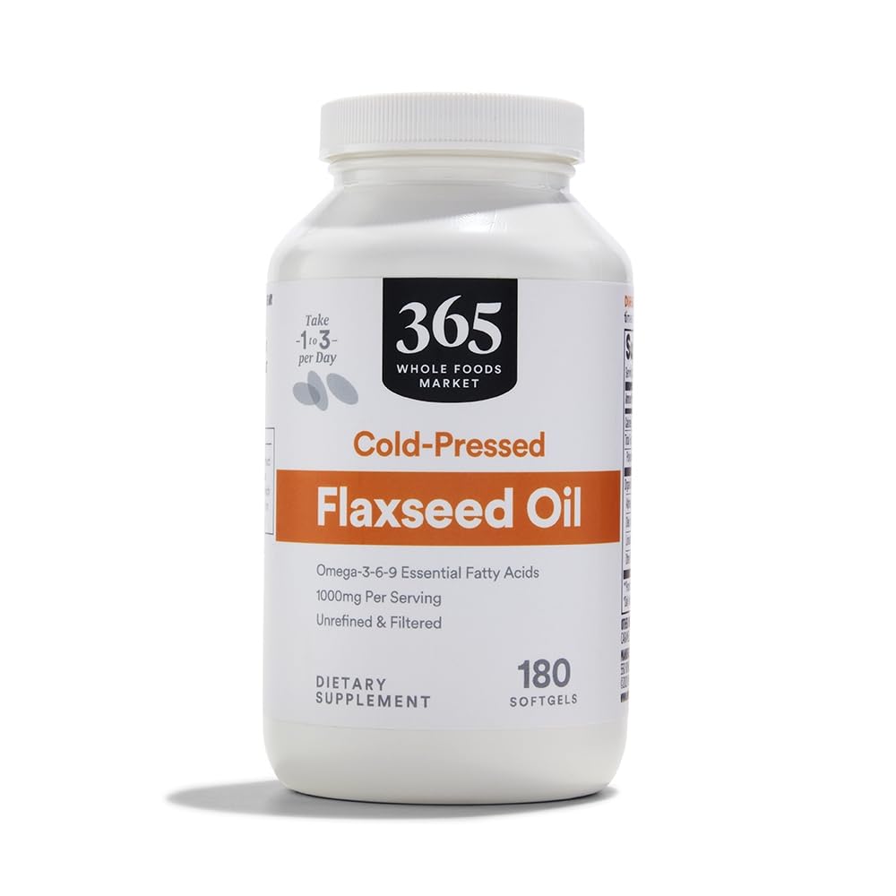 365 av Whole Foods Market, Flax Seed Oil, 180 Count
