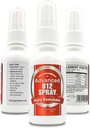 Vitamin B12 Energy Spray, Methylcobalamin med folsyra sublingual flytande komplex för fokus, och metabolism, Nano Technology Instant Absorption och anpassad dosering (2 oz - 60 portioner)