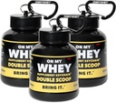 ONMYWHEY Protein Powder Container att gå - Travel Water Bottle Funnel för blandningar, Portable Pre Workout Supplement Containers & Dispenser Funnels, Mini Preworkout Supplements Holder Keychain Bottles